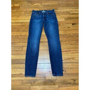 7 For All Mankind Womens The Skinny Jeans Dark Wash Denim Stretch Size 27 Blue